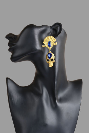 Vintage Colorful Skull  Earrings